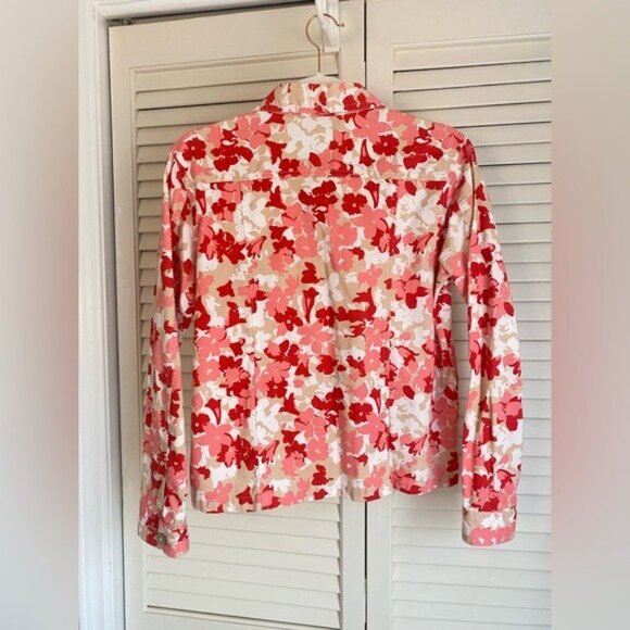 Jane Ashley Casual Lifestyle Women's Sequined Floral Jacket 100% Cotton Size S - Picture 2 of 5